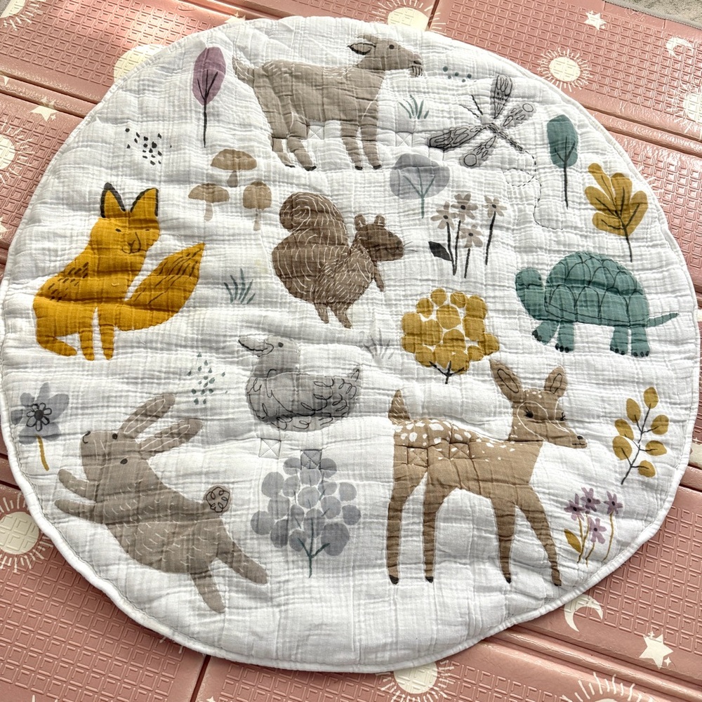 Pottery Barn Kids Dakota Woodland Muslin Travel Play Mat